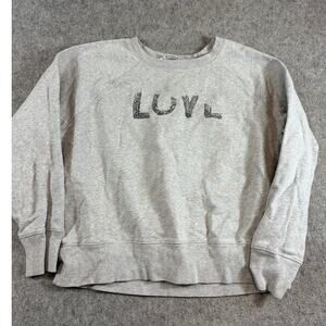 Zadig & Voltaire Love Sweatshirt Womens Medium Gray Rhinestone Pullover Crewneck
